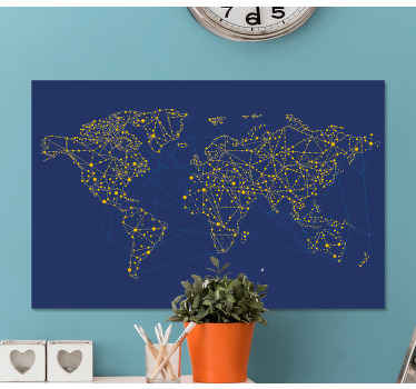 Quadro mapa mundi Padrão de pontos de luz - TenStickers