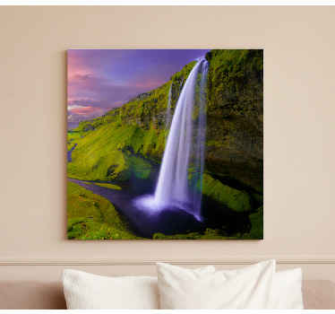 Montanhas com tela de paisagem em cascata - que arte em tela incrível para a beleza de um espaço comum, como sala de estar e quarto de hóspedes.