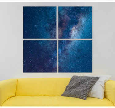 Nice galaxy landscape canvas - linda tela com produtoque exibe a galáxia à noite. Vem em quatro peças de 40 x 40cm.