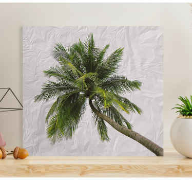 Impressões de parede de quarto com produtomoderno de palmeira. Fundo de textura branca com árvore tropical detalhada e o visual. Envio imediato!