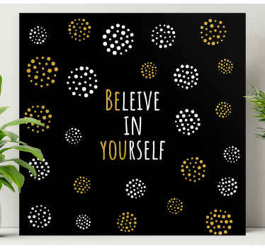 Acredite em si mesmo impressões em tela de parede de escritório de frase, esta adorável arte em tela de citações motivacionais é produzida com material de qualidade e é duradouro.