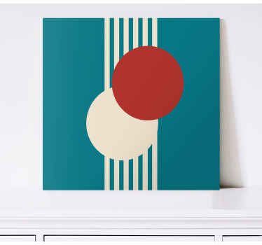 Quadro de figuras geométricas Dois círculos arte abstrata - TenStickers