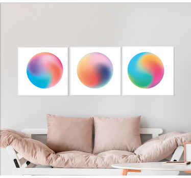 Adicione um visual único aos seus quartos com nossa incrível tela geométrica de arte abstrata de círculos multicoloridos, eles são lindos e são de alta qualidade! Feito à mão!