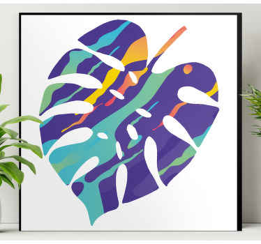 Quadro de figuras geométricas Folha colorida arte abstrata - TenStickers