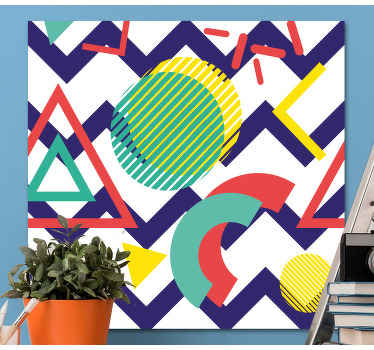 Quadro de figuras geométricas Pintura de cores fortes - TenStickers