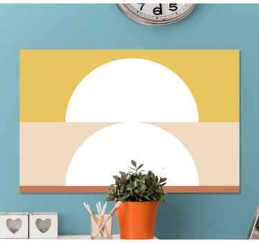 Quadro de figuras geométricas Arte geométrica de dois semicírculo - TenStickers