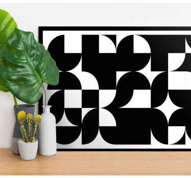 Quadro de figuras geométricas Arte abstrata negra - TenStickers
