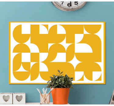 Quadro de figuras geométricas Formas de arte padrão amarelo - TenStickers