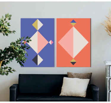 Tela geométrica da arte padrão geométrico. Fundo colorido com grandes formas rombóides. Decorar. Obtenha com frete imediato!