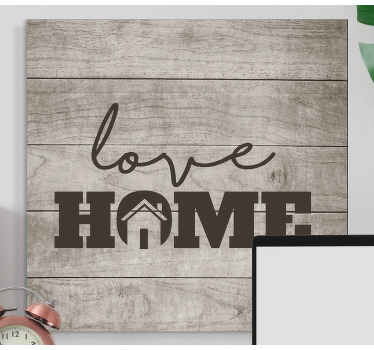 Expresse o quanto você ama sua casa e gosta de voltar a ela depois de cada saída com este texto de '' amor para casa '' na arte da tela de entrada com textura de madeira.