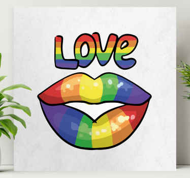 Quadro moderno Beijo de orgulho colorido - TenStickers