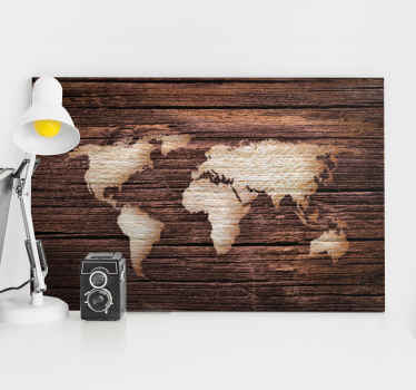 Quadro 3D Marrom de madeira - TenStickers