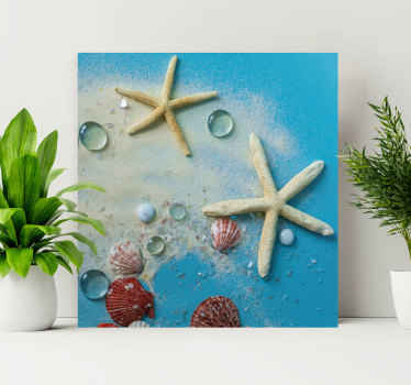 Quadro 3D Estrela do mar na areia colorida - TenStickers