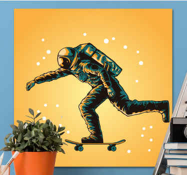 Quadro para quarto Astronauta andando de skate - TenStickers