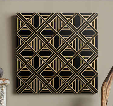 Grande tela do padrão do estilo gatsby do art deco. Desenho geométrico cruzado que ficará muito bem na sua sala de estar. Obtenha remessa imediata.
