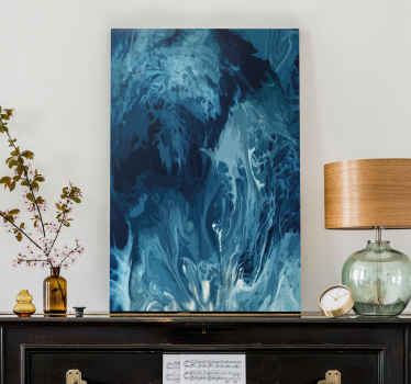 Quadro abstrato Ondas de aquarela em tons de azul - TenStickers
