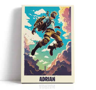 Quadro videogame personagem épica com nome personalizadoPersonage - TenStickers
