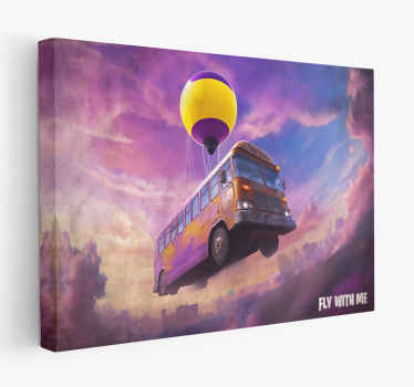Quadro videogame cena de ônibus voandoUm ônibus enorme voava pelo - TenStickers