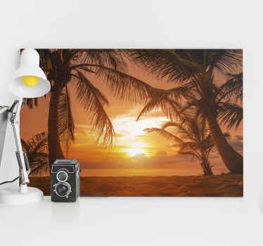 Quadro para cabeceira Pôr do sol na praia - TenStickers