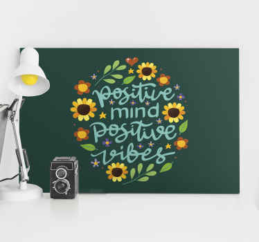 Quadro frase motivacional Flores e citação motivacional - TenStickers