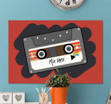 Lona cassete fita vintage 80 para decorar sua casa em estilo retrô, fácil de pendurar na parede, compre agora com nosso serviço de entrega expresso!