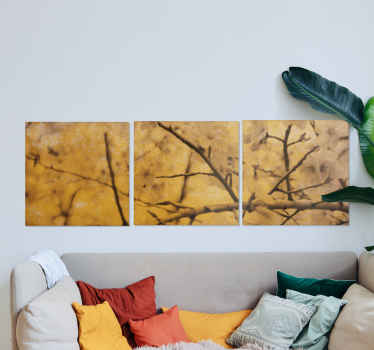 A decoração da casa em lona com desenho de flor de cerejeira em amarelo, é um projeto feito com os amantes da natureza em mente, você pode usá-los em sua casa ou apartamento.