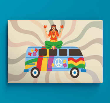 Lona vintage engraçada para ajudar a estilizar sua casa com vibrações coloridas de hippies. Adicione ao seu carrinho agora para obter este produto incrível.