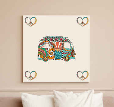Decore a sua casa com o nosso ônibus hippie colorido com muitas telas retrô grafite e traga um toque hippie para o seu espaço! Compra online!