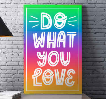 Quadro frase motivacional Cor do arco-íris com texto - TenStickers