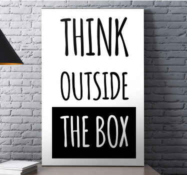 Quadro frase motivacional Pense fora da caixa - TenStickers