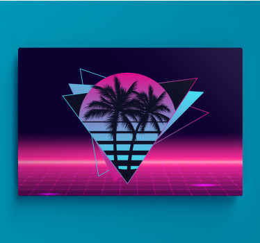 Vaporwave palm tree canvas vintage, produtoexclusivo que você pode usar em sua sala de estar, sala de jantar, quarto, ficará ótimo. Escolha o seu tamanho.