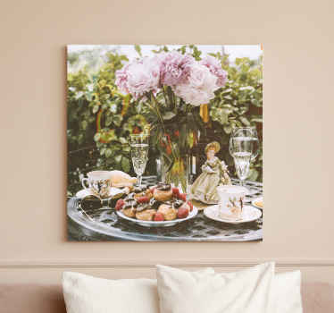 Quadro de paisage Mesa romântica cottagecore - TenStickers
