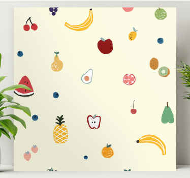 Dê uma olhada nestas belas pinturas em tela coloridas pintadas à mão com padrão de frutas pequenas. Perfeito para decorar sua cozinha!