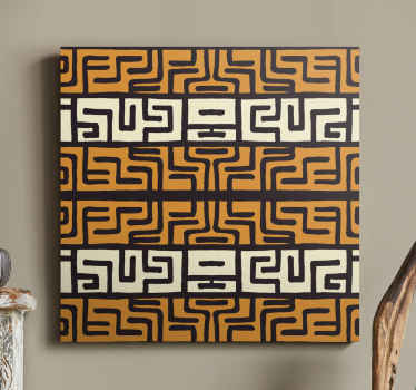 Decore e aprecie os elogios de seus convidados com esta tela de parede para casa de padrão marrom abstrato de arte em estilo africano! Peça agora!