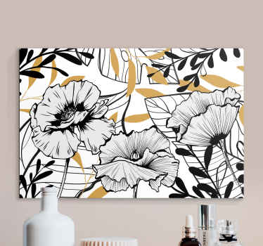 Dê um toque único às suas paredes com um produtomoderno e elegante! Dê uma olhada nesta tela de flor de mistura floral romântica de “estilo glamour”!