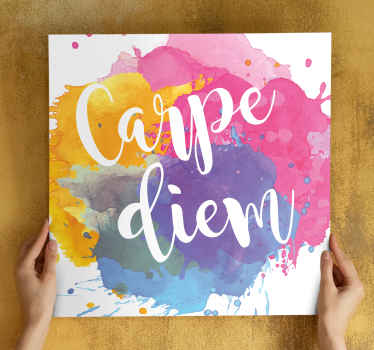 Quadro frase motivacional Respingo colorido do carpe diem - TenStickers