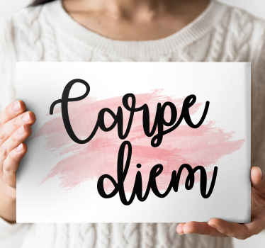 Quadro frase motivacional Carpe diem pintura rosa - TenStickers