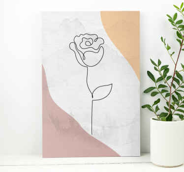 Quadro para a casa de banho Rosa minimalista em silhueta - TenStickers