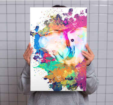 Quadro de figuras geométricas Elefante de cores vivas - TenStickers