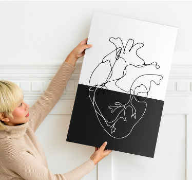 Quadro de figuras geométricas Linhas geométricas de coração - TenStickers