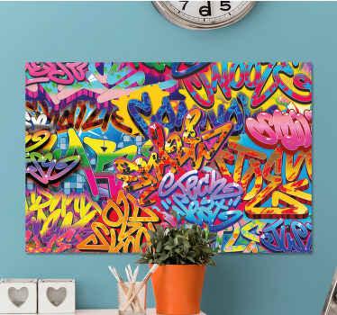 Quadro moderno Desenho de pintura grafitti colorido - TenStickers