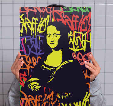 Quadro moderno Mona lisa pintada com grafite - TenStickers