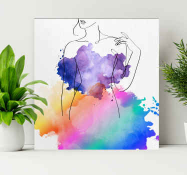 Quadro moderno Vestido de mulher aquarela - TenStickers