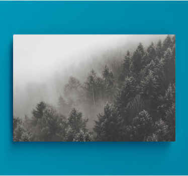 Quadro 3D Floresta com pinheiros brancos - TenStickers