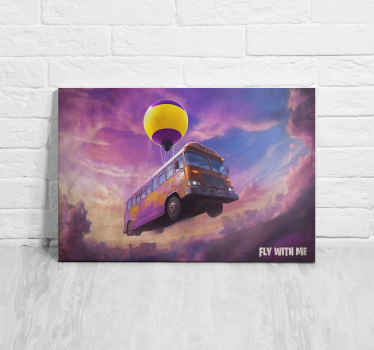 Quadro videogame cena de ônibus voandoUm ônibus enorme voava pelo - TenStickers