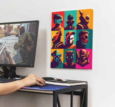 Quadro videogame personagens épicos da arte pop - TenStickers