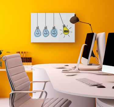 Quadro frase motivacional ideia de palavra com lâmpadas - TenStickers