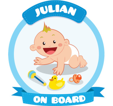 Autocolante decorativo bebé a bordo personalizável, isto é, pode mudar o nome da criança e até a cor sem qualquer custo extra.