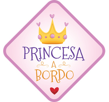Preencha o seu automóvel com este adesivo para carro com a frase ‘’princesa a bordo’’, para mostrar a todo mundo que leva uma pessoa importante.