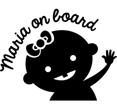 Autocolante bebe a bordo Menina a acenar - TenStickers